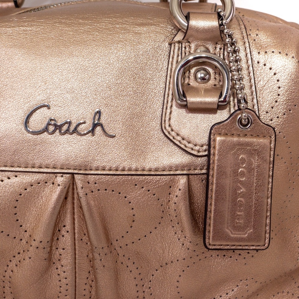 Coach Ashley Metallic Gold Leather Satchel